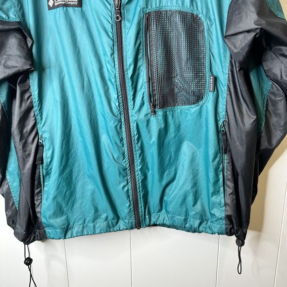 Vintage Columbia Windbreaker Packable Jacket Mens Size L Green Hoodie Zip - Picture 4 of 11